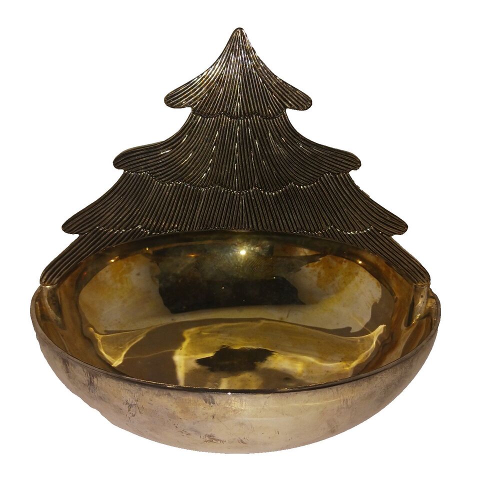 Vintage Sheridan Silver Co. Silverplate Evergreen Tree Serving Dish Xmas Bowl